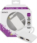 Adapter Deltaco DP-HDMIVGA1-K mini DisplayPort - HDMI and VGA