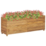 vidaXL taimelava 150 x 40 x 55 cm, taast&ouml;&ouml;deldud tiikpuu ja teras