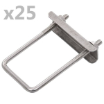 vidaXL U-&uuml;hendus 60 x 40 mm aiapostile, 25 komplekti