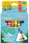 Kolmnurksed kriidid Crayola Mini Kids, mahapestavad, 16 v&auml;rvi, veeremiskindlad