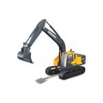 Ekskavaator Bburago Volvo EC220E Excavator Construction for Kids 10cm Yellow