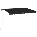 vidaXL automaatne varikatus, LED ja tuuleandur, 400 x 350 cm, antratsiithall
