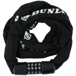 Jalgrattalukk koodiga Dunlop, 120 cm, must