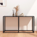 vidaXL konsoollaud, must, 140 x 35 x 75,5 cm, karastatud klaas