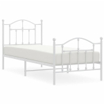 vidaXL metallist voodiraam peatsi ja jalutsiga, valge, 80 x 200 cm