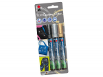 Marker tekstiilile Glitter 3mm 3tk
