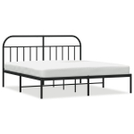 vidaXL metallist voodiraam peatsiga, must, 183x213 cm