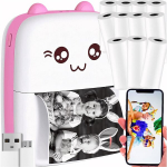Miniprinter Cat Pink ja 11 rulli tr&uuml;kipaberit