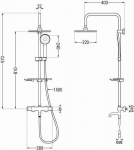Vanni-du&scaron;i s&uuml;steem termostaadiga Mexen valge