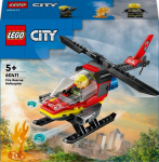 LEGO 60411 City Fire Rescue Helicopter, Toy with Firefighter Pilot Minifigures, Gift for Children