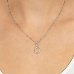 H&otilde;bedast kaelakee naistele Brilio Silver Infinity NCL38W