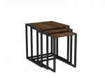 3-osaline laua komplekt Asir, 40x55x40 cm, must/tume pruun