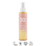 Alphanova Sun SPF30 veekindel sprei p&auml;evitus&otilde;li vaarikaseemne ja jojoba&otilde;liga monoi l&otilde;hnaga, 125 ml