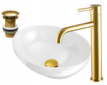 &Uuml;mmargune valamu countertop segistuskraan kuldne stopper