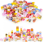 Puidust &otilde;ppeklotside komplekt - Candy Town 116 tk