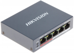 L&uuml;liti PoE - HIKVISION - DS3E0105PE/M(B) - 5 porti - Kaitse 6KV - Pikaulatus 300m