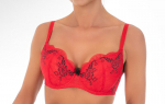 Rinnahoidja naistele 5555-170L Eurobra Balconette, punane mustaga