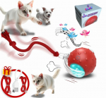 Interaktiivne nutikas m&auml;nguasi kassidele pallike Smart Cat Ball Red