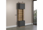 Vitriinkapp Trendteam Norris, 51x38x205 cm, antratsiit / tamm