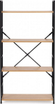 Moodne lai puidust riiul 4 riiuliga LOFT ModernHome