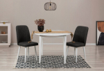 I&scaron;plečiamas valgomojo stalo ir kėdžių rinkinys (3 vienetai) Vina 1053 - White, Anthracite