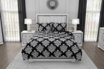 Puuvillane voodipesu 140x200 Glamour valge must, Medvilninė patalynė 140x200 Glamour balta juoda