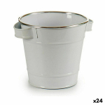 Lillepott Kuup Valge H&otilde;bedane Tsink 19,5 x 14,5 x 16,5 cm (24 &Uuml;hikut)