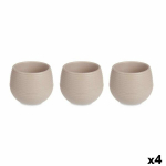 &Otilde;iekpotid - IBERGARDEN - 4-ndalane komplekt - Plastik - Taupe - 16,5 x 16,5 x 14,5 cm