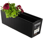 Lillepoti r&otilde;dukast + sisestus 19x56cm Must