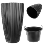 Lillepott Lillepoti 30 cm kate lillepottiga, plastikust must