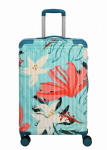 Keskmine kohver 68cm M Cruise t&uuml;rkiissinine lilled Prindi Travelite, Vidutinis dėklas 68cm M Cruise Turquoise Lilies Print Travelite