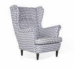 ARI PRINT Skandinaavia tugitool Family Furniture patchwork must ja valge