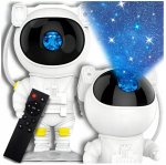LED projektori lamp Astronaut Galaxia, valge