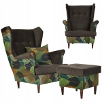 Ari Print Duo tugitool koos jalatoega, Skandinaavia perem&ouml;&ouml;bli pouffe