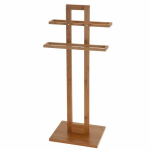 Bambusest r&auml;tikuhoidja 85 cm Pruunikas toonis bambusest vannitoahoidja, m&otilde;&otilde;tudega 25x37x85 cm.