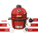 Keraamiline grill KAMADO BONO Minimo 40 cm, punane