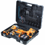 MEGA TOOLS KIT ACU 2X 4AH 21V 3in1 haamri-vasarapuurpinkleri tikkimis- ja lihvimisseadmed BLACK