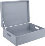 Hall puidust kast kaane ja sangadega 40x30x14cm