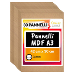 30 x A3 MDF lehed, puidust paneelid Creative Deco 420 x 300 x 3 mm Puidupaneel, modelleerimine, p&uuml;rograafia