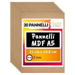30 x A5 MDF lehed, puidust paneelid Creative Deco 148 x 210 x 3 mm Puidupaneel, modelleerimine, p&uuml;rograafia