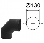 Korstna v&auml;ljalaskeava 90&deg;, D-130 mm, Paksus 2 mm