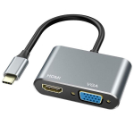 iLike HD4 2in1 videoadapter &ndash; konverter USB-C-lt Hdmi 4K 30Hz / VGA monitori h&otilde;bedaseks