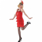 Kost&uuml;&uuml;m Red Flapper Dress M/L