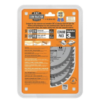 Saeketaste komplekt, 3tk 160x2,2/20mm Z24/40 15&deg;/10&deg;, CMT