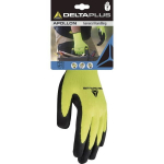 Kindad, trikoos&otilde;rmik, lateks peopesa, HiViz kollane 7, Delta Plus