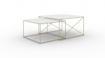 2-osaline kohvilaudade komplekt ADRK Furniture Licco, valge/kuldne