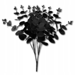 Kunstoksad, eukal&uuml;ptilehed, komplektis 10, must, dekoratiivne