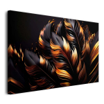 Moodne seinamaal elutuppa Mustad suled Kuldsed aktsendid 60x90