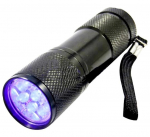 Mini UV-detektoriga taskulamp, alumiinium, must