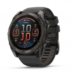 Garmin fēnix&reg; 8 &ndash; 51mm AMOLED Sapphire Carbon grey DLC with Black/pebble grey silicone band